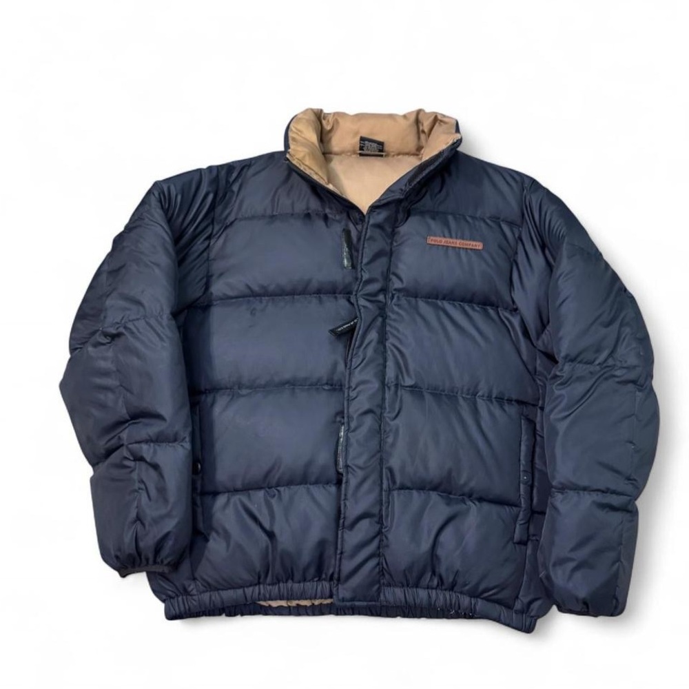 VTG 90s Polo Jeans Ralph Lauren down feather puffer jacket navy blue M mens read